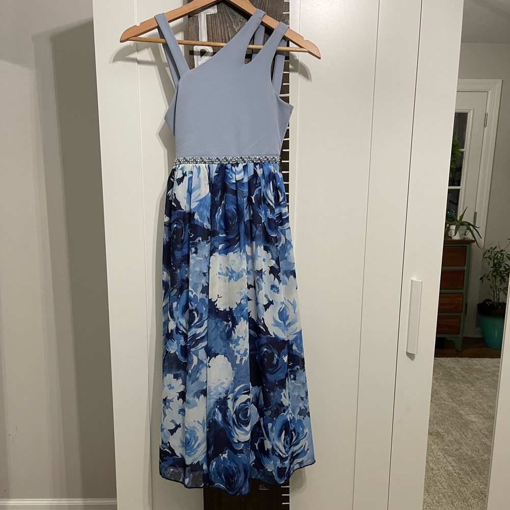 Xtraordinary Dress Blue from Dillards. Worn once and no stains or tears.
